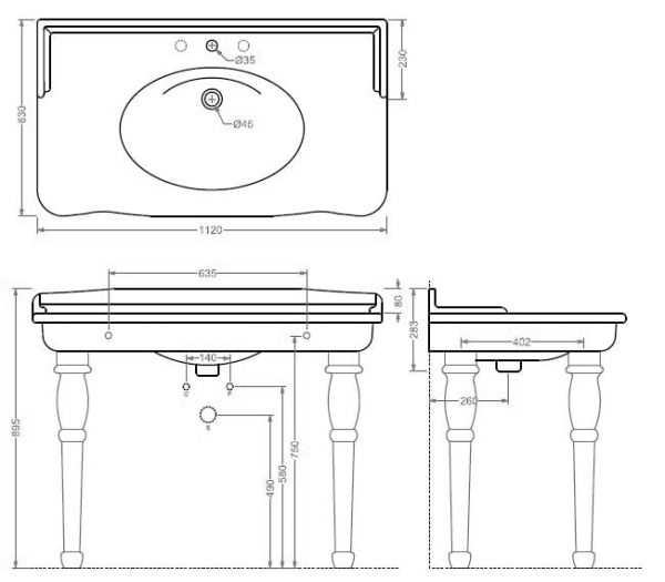 Ножки для консоли Artceram HERMITAGE HEC003 01 00/ EE15 bi