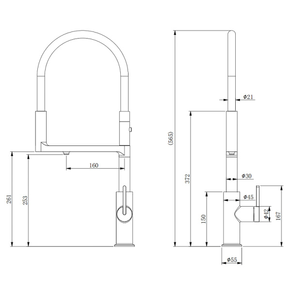 Смеситель для кухни с подключением к фильтру  Paulmark Tornado To213402-CR