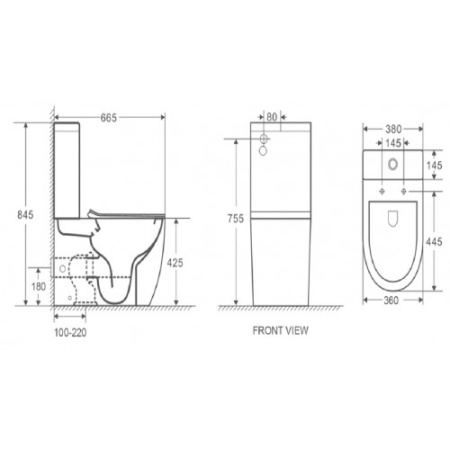 Чаша унитаза Koller Pool Kvadro с сидением (KR-0675-RC-C)