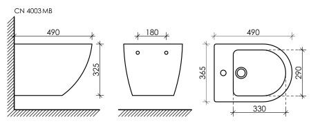Подвесное биде Ceramica Nova Metropol CN4003MB