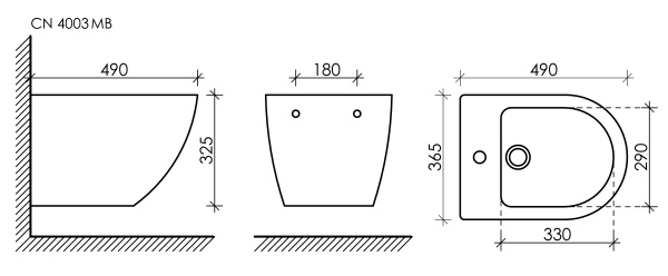Подвесное биде Ceramica Nova Metropol CN4003MB