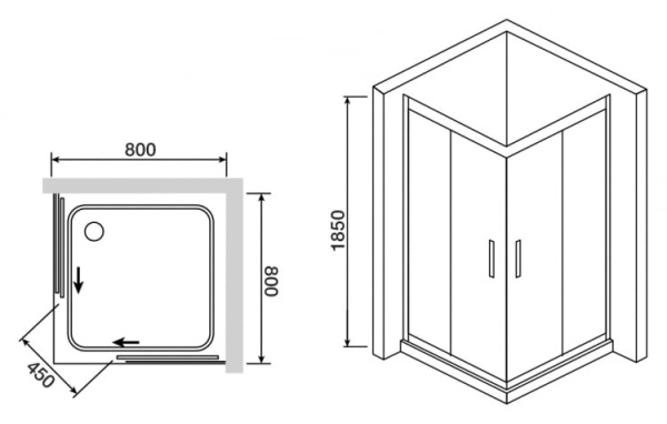 Душевой угол 80x80x185 RGW CL-32 04093288-51