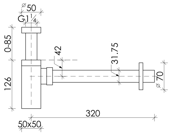 Сифон для раковины Ceramica Nova 70002CH