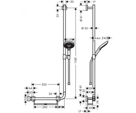 Душевой гарнитур Hansgrohe Raindance Select S 120 3jet right 26326000 хром