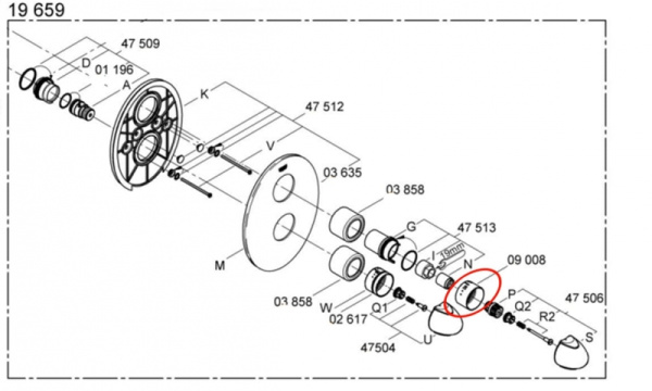 Втулка GROHE 09008000
