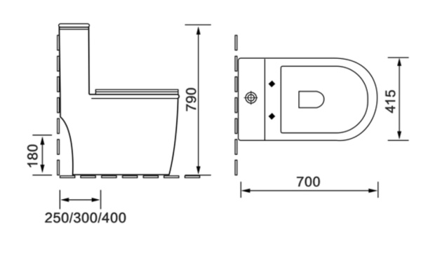Унитаз напольный безободковый SantiLine SL-5019MB