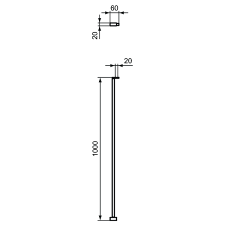 Угловой кронштейн 1000 мм Ideal Standard, T4890EO