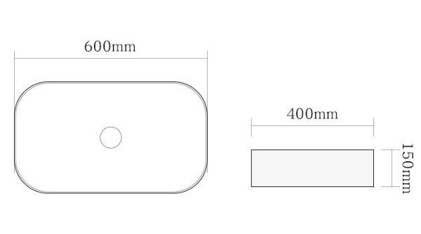 Раковина накладная (60х40) SantiLine SL-1017MW