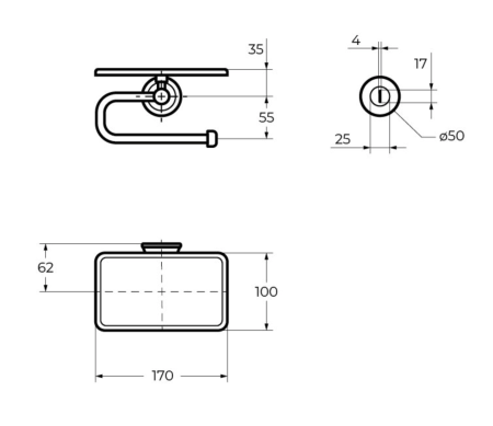 Держатель туалетной бумаги CEZARES CZR-F-8989-BORO1