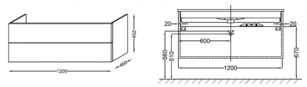 Тумба под раковину Jacob Delafon EB2071-R1-E16