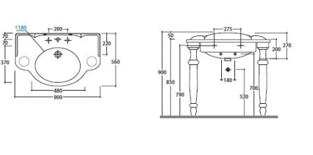 Раковина GLOBO Paestum PA056.A35*1