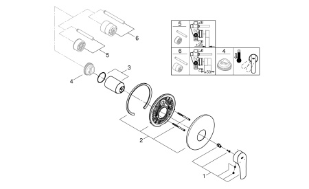Смеситель для душа Grohe Eurosmart 19451 003 (19451003) хром 