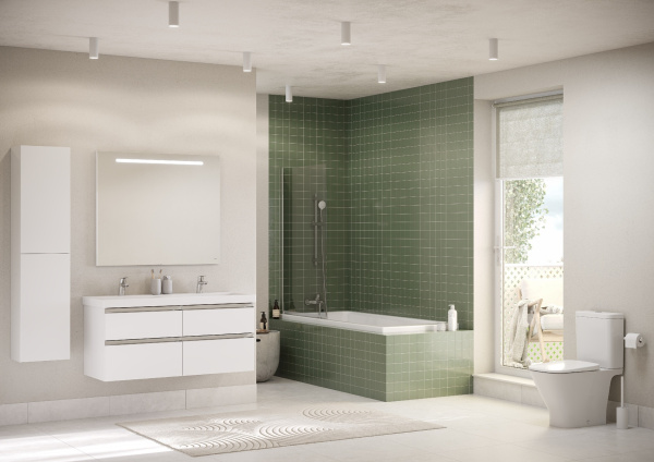 Тумба под раковину Roca The Gap 120 белый глянец 4 ящика ZRU9307637