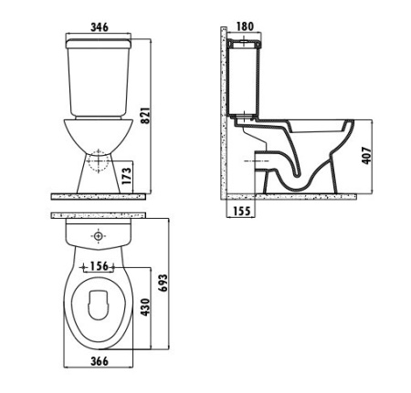 Унитаз напольный Creavit Pitta PA310-11CB00E-0000