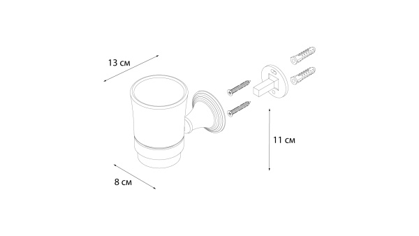 Держатель зубных щеток FIXSEN Luksor одинарный FX-71606B