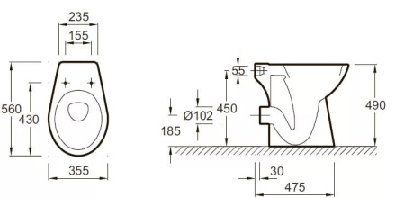 Унитаз приставной Jacob Delafon Brive E1738-00