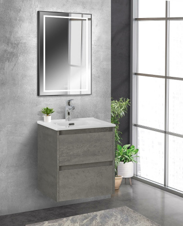 Зеркало (50х80) BelBagno Kraft SPC-KRAFT-500-800-LED-TCH-WARM-NERO с подсветкой
