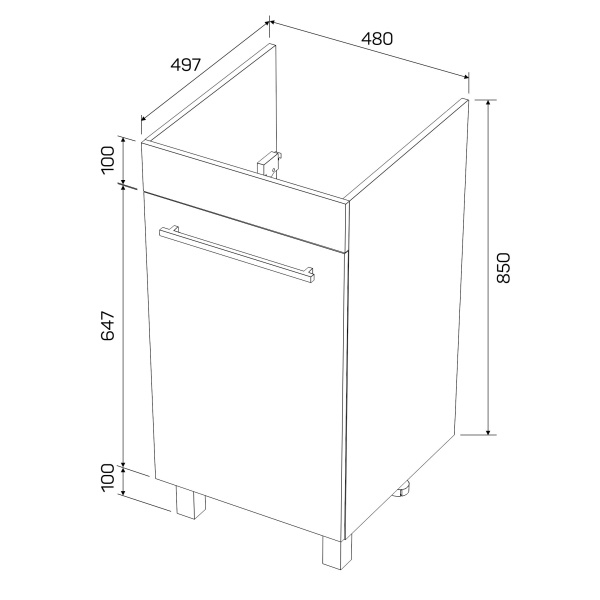 Тумба под раковину 1Marka  Wash 48Н Ц0000002638