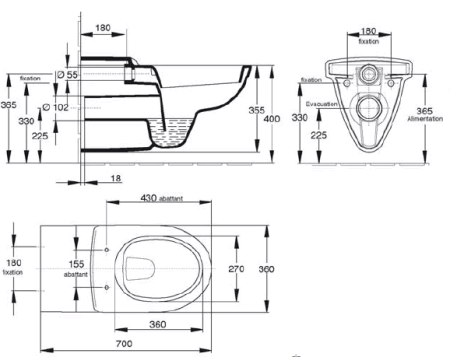 Унитаз подвесной Jacob Delafon Odeon E1195-00