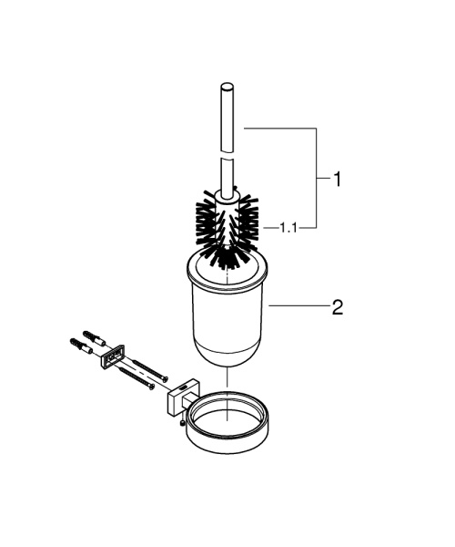Tуалетный "ершик" в комплекте, Grohe Essentials Cube 40513 000 (40513000) хром 