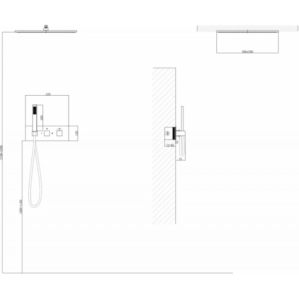Душевой комплект ABBER Daheim AF8255SP скрытого монтажа без излива, термостат, сатин