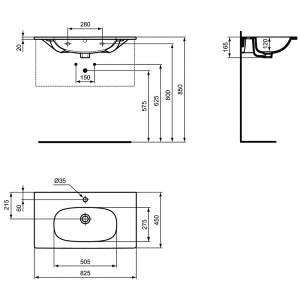 Раковина подвесная Ideal Standard TESI T3509V1