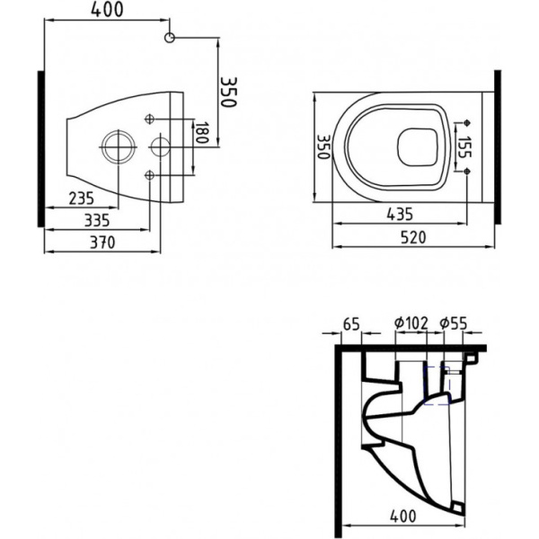 Унитаз подвесной безободковый с функцией биде Bien Harmony HRKA052N2VP1W5000
