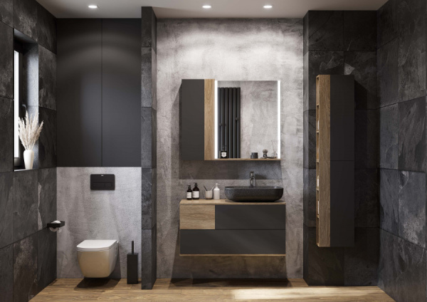 Раковина Aquaton Лола 1A73313KLK210, 60 см, литьевой мрамор, графит