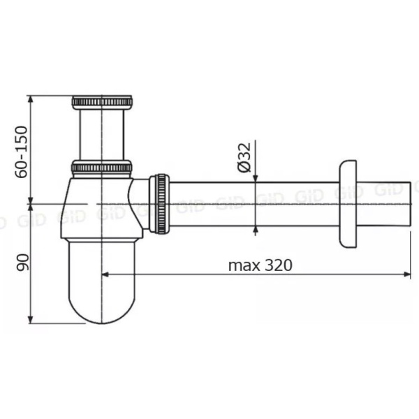 Сифон для раковины Gid G-56CH