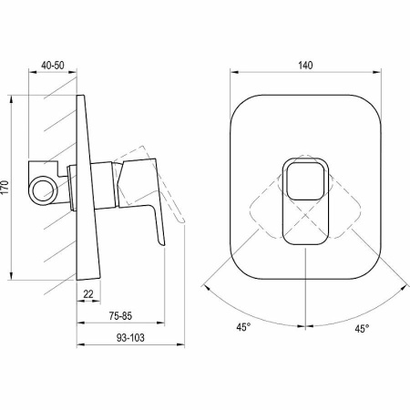 Смеситель для душа Ravak 10° TD 062.00 X070069