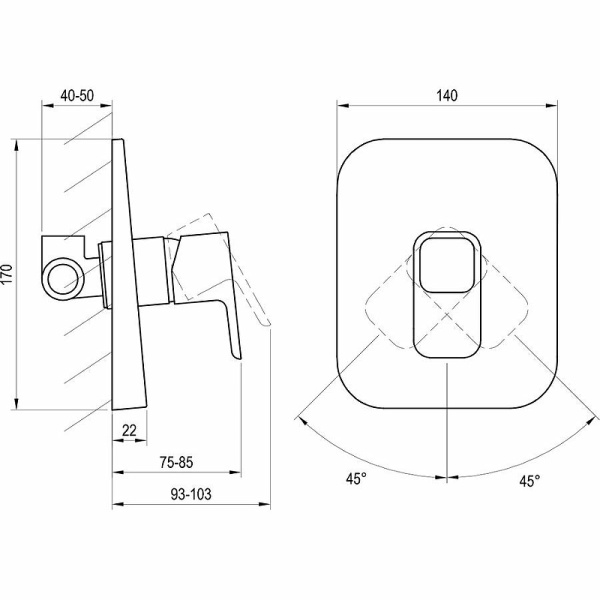 Смеситель для душа Ravak 10° TD 062.00 X070069