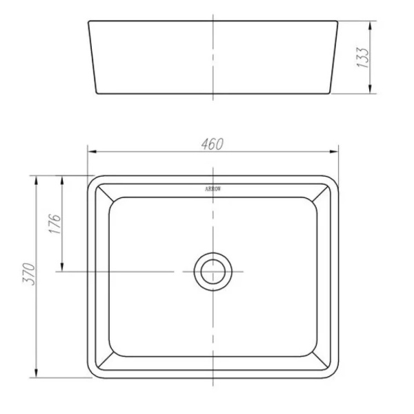 Раковина накладная ARROW AP439E, белый