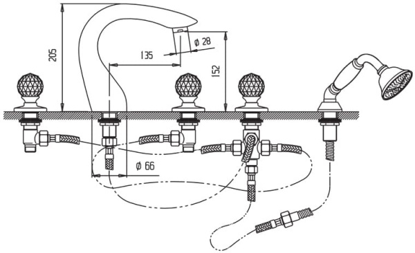 Смеситель для ванны Cezares Royal Palace ROYAL PALACE BVD-01