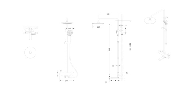 Душевая система Bravat, F699153BW-A2 