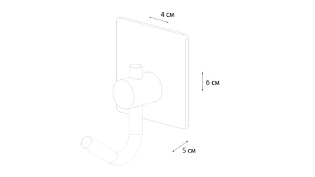 Крючок одинарный - 2 штуки, черный Fixsen Equipment FX-560B