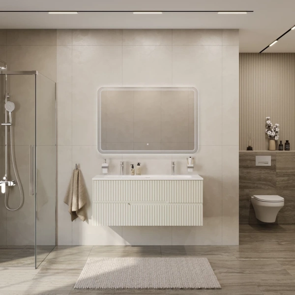 Тумба под раковину Cezares DUET-N-1200-2C-SO-AS-P Альпака брашированная