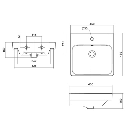 Тумба c раковиной Aquaton Сканди 45 1A2516K0SD010
