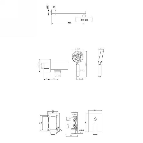 Душевая система BelBagno Ancona ANCONA-DSET-CRM Душевая система BelBagno Ancona ANCONA-DSET-CRM