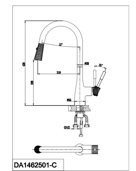 Смеситель для кухни D&K Rhein.Schiller (DA1462501C)