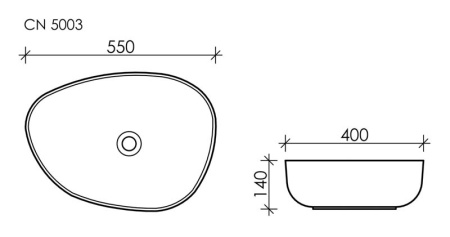Раковина накладная (55х40) Ceramica Nova ELEMENT CN5003