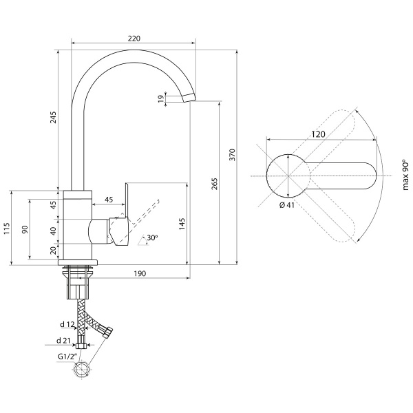 Смеситель для кухни Славен Коттедж Ф СЛ-ОД-Ф22