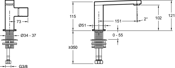 Смеситель для раковины Jacob Delafon  Composed E73050-ND-TT