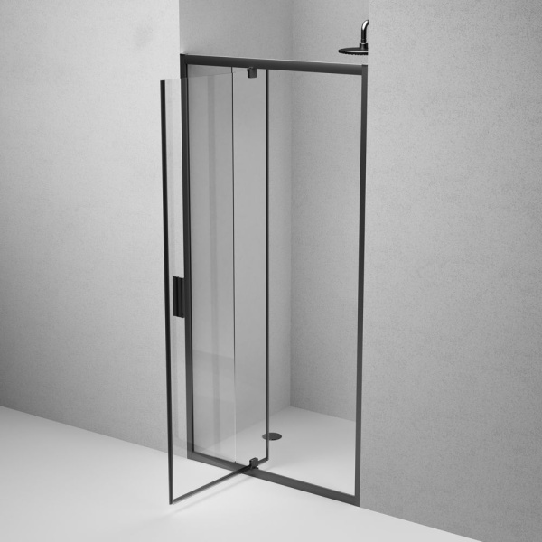 Душевая дверь в нишу 100 см Am.Pm Gem W90G-100-1P-BT черный матовый