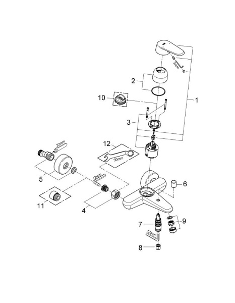 Смеситель для ванны однорычажный Grohe Eurodisc Cosmopolitan 33390 002 (33390002) хром