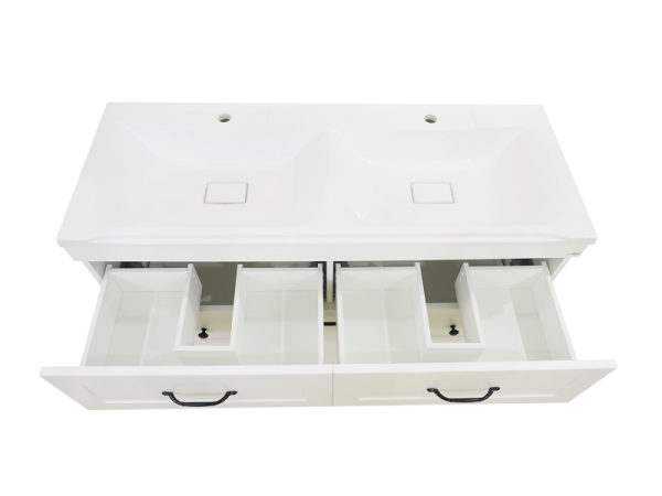 Тумба под раковину Misty Дуэт 120 с бельевой корзиной П-Ду011206я01-1