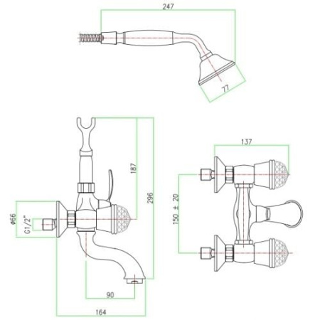 Смеситель для ванны Fiore XT 17CR0610