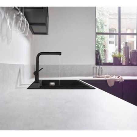 Смеситель для кухни с запорным вентилем для посудомоечной машины Hansgrohe Talis M54 1jet 72827670 черный матовый