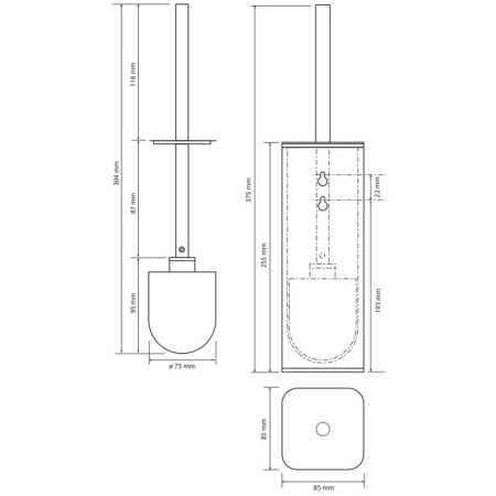 Туалетный ершик Bemeta Nero 135913160