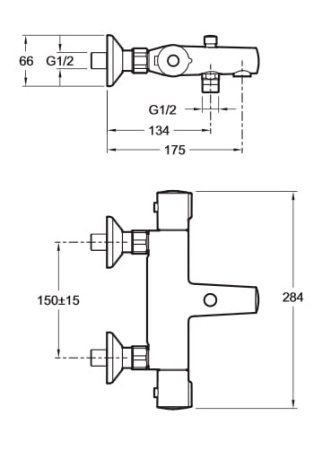 Термостатический смеситель для ванны Jacob Delafon July E45714-CP