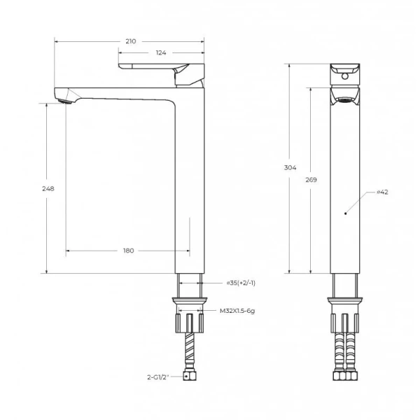 Смеситель для раковины CEZARES STYLUS-LC-NOP-W0 Смеситель для раковины CEZARES STYLUS-LC-NOP-W0